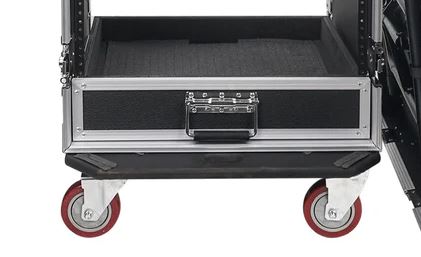 Mobile Equipment Rack with Mixer Top & Drawer – 14U Combo Case ...