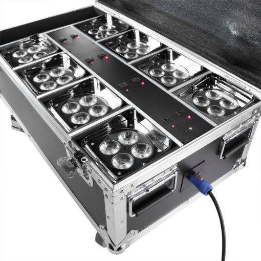 Picture of 8 x Battery PAR Chrome Uplights RGBAW      