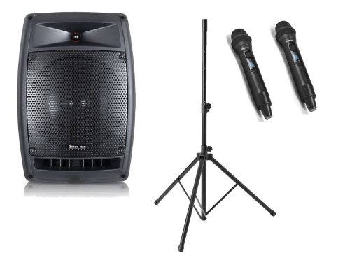 Picture of StagePro Portable PA with Mics, BT & Stand