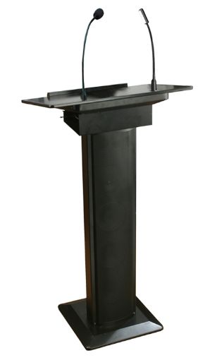 Picture of Lectern with Speaker, Amp & Mic: Black
