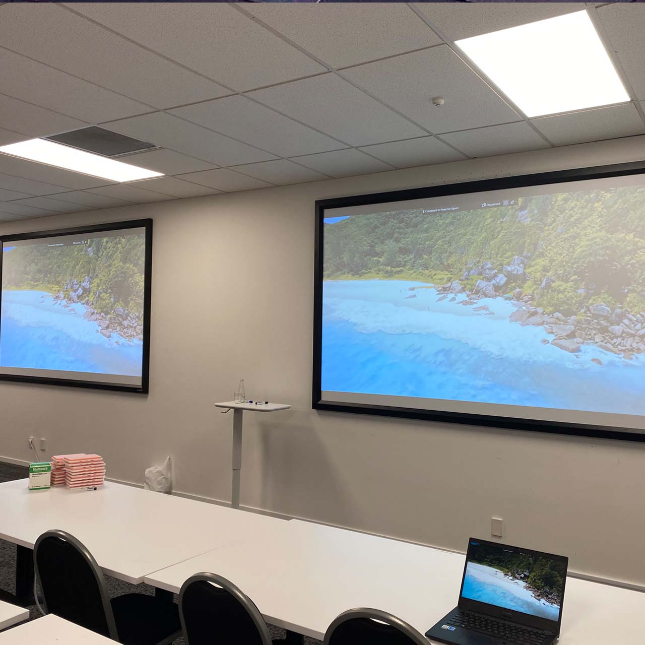 Meeting room and boardroom projector installation for presentations and video calls