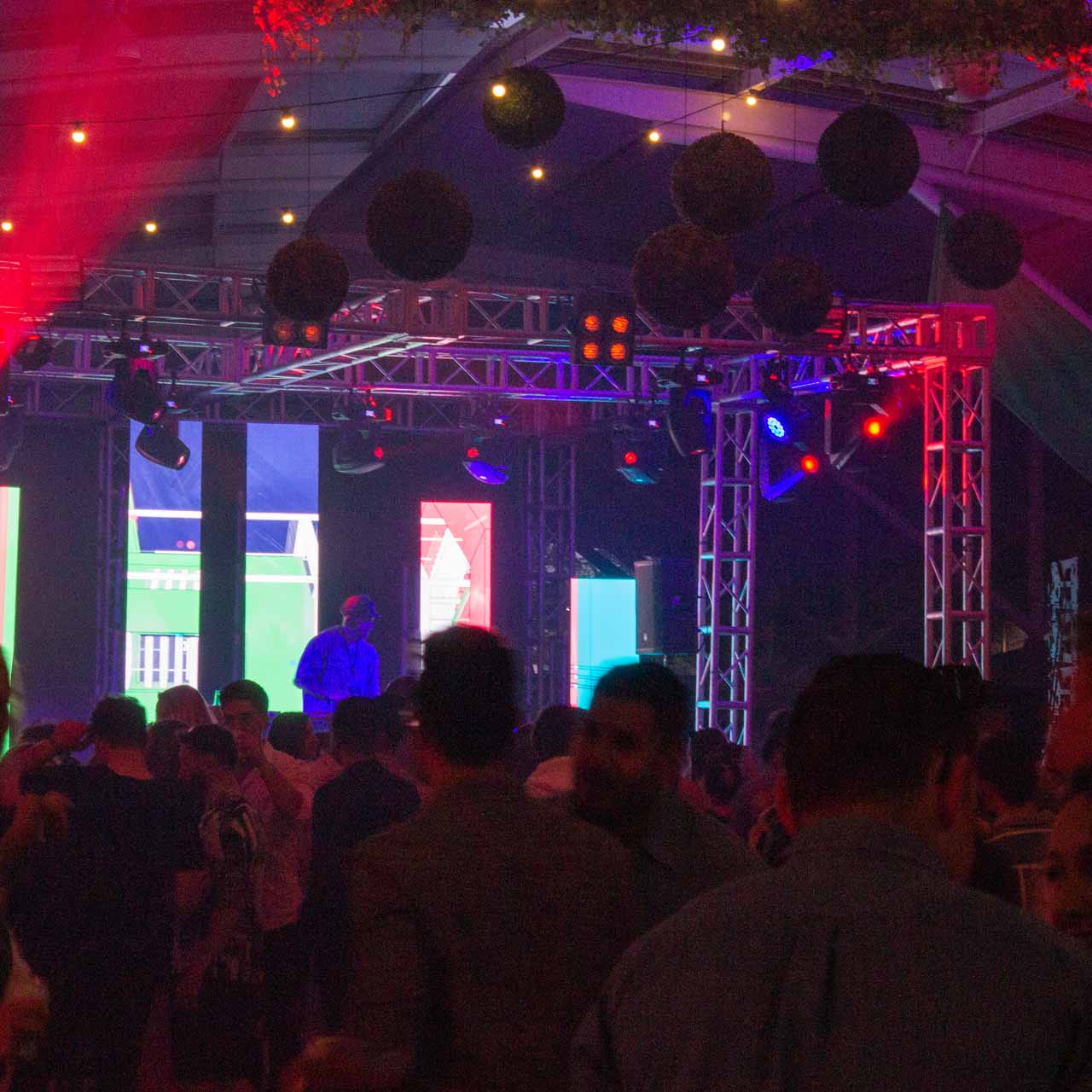 LED screen and staging setup for an Auckland school ball