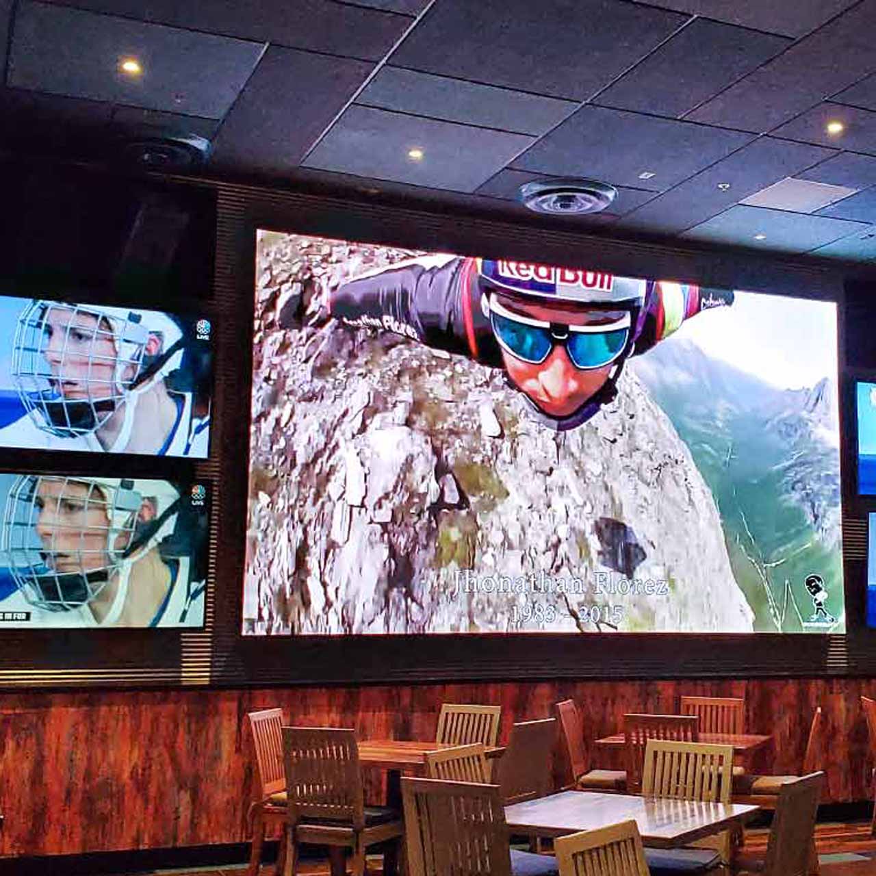 Big screen installation for a sports club or bar watching live games