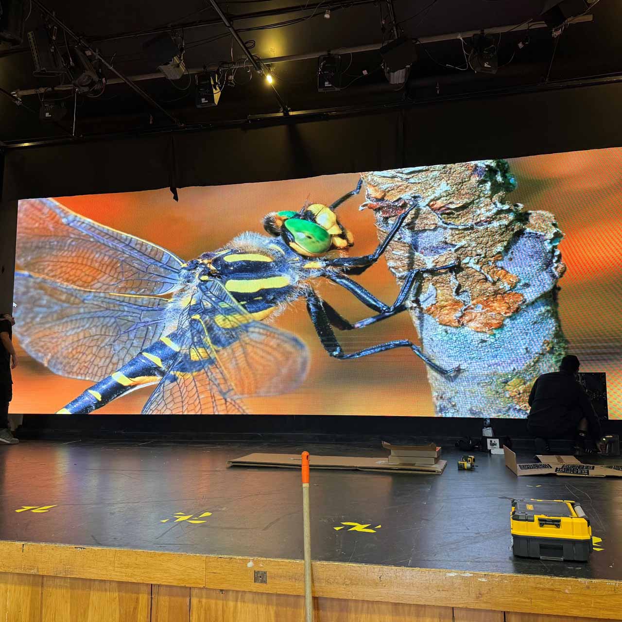 Wireless microphone and plug-and-play presentation setup for a school hall